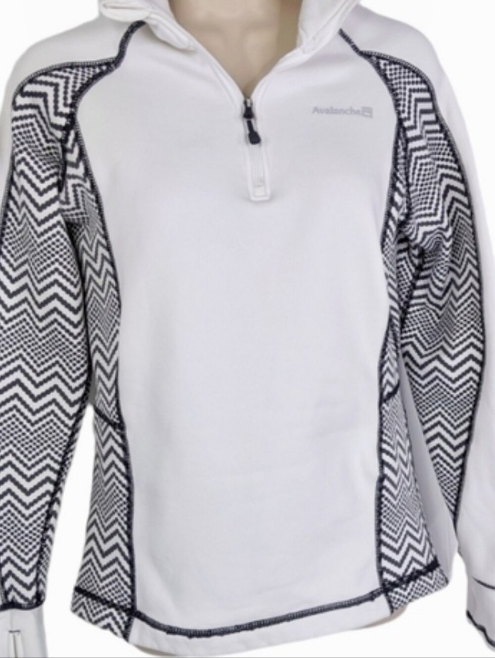 Avalanche Women's Size Large White Chevron 1/4 Zip Gorp/Normcore Zip Pullover!